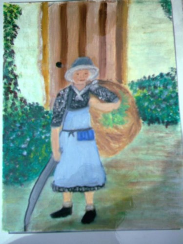 Peinture intitulée "petite meme partant…" par Soisic, Œuvre d'art originale, Huile