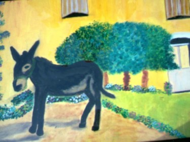 Peinture intitulée "l'ane cabochon" par Soisic, Œuvre d'art originale, Huile