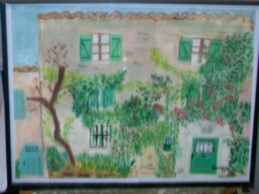 Peinture intitulée "maison du plan de l…" par Soisic, Œuvre d'art originale, Huile