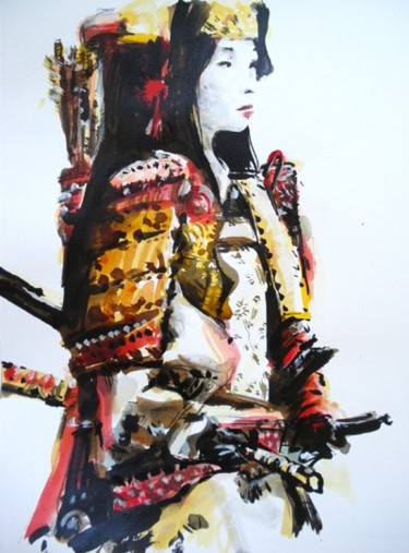 Peinture intitulée "Tomoe Gozen" par Sojo, Œuvre d'art originale