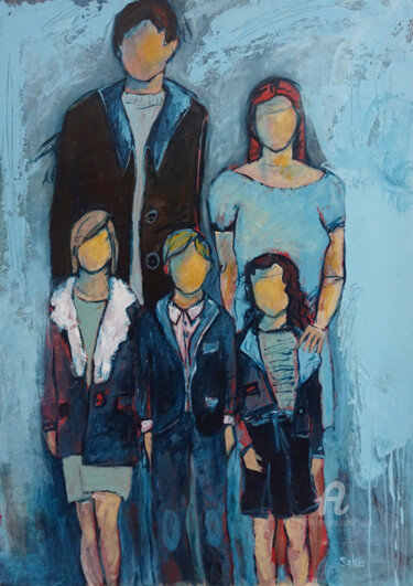 Peinture intitulée "La famille" par Soka, Œuvre d'art originale, Acrylique