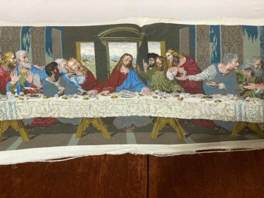 Textile Art titled "The last Supper" by Xhufka, Original Artwork, Thread