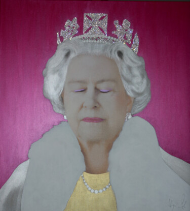 Painting titled "THE QUEEN E.R. The…" by Sol Hayo, Original Artwork, Acrylic