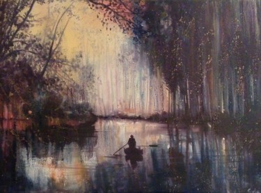 Au fil de l'eau Peinture intitulée "Au fil de l'eau" par Sola, Œuvre d'art originale