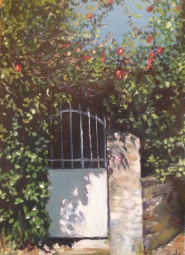 Painting titled "La petite porte" by Sola, Original Artwork, Oil