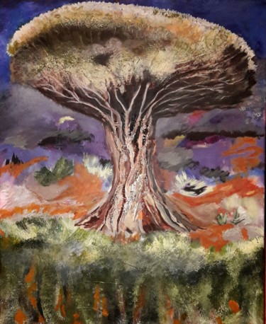 Peinture intitulée "Arbre de Ténérife.j…" par Solang, Œuvre d'art originale, Acrylique