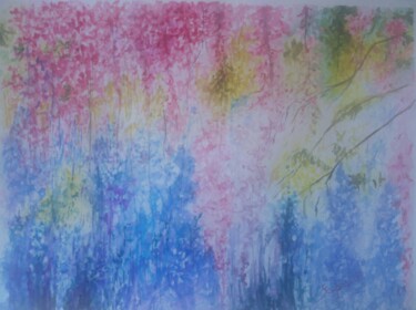 Painting titled "Glicíneas" by Solange Esposito (SEsposito), Original Artwork, Watercolor