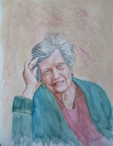 Pintura intitulada "Tia Yolanda" por Solange Esposito (SEsposito), Obras de arte originais, Aquarela