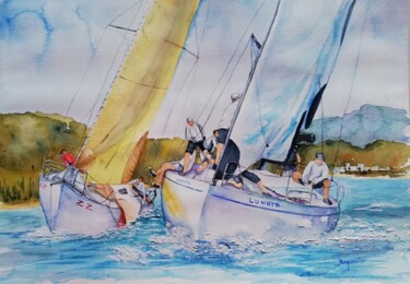 Painting titled "Regata" by Solange Esposito (SEsposito), Original Artwork, Watercolor