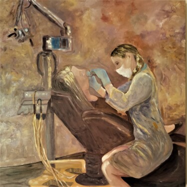 Pittura intitolato "La Dentista" da Solange Esposito (SEsposito), Opera d'arte originale, Acrilico