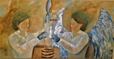 Pintura intitulada "La scienziata e il…" por Solange Esposito (SEsposito), Obras de arte originais, Acrílico