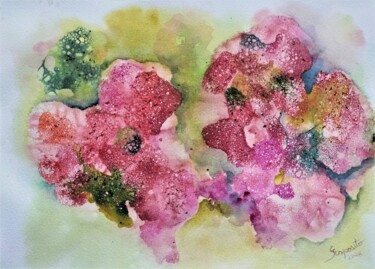 Painting titled "Bacche Ribes rilett…" by Solange Esposito (SEsposito), Original Artwork, Watercolor
