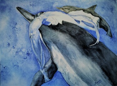 Painting titled "O que é isso?" by Solange Esposito (SEsposito), Original Artwork, Watercolor