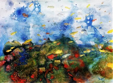 Painting titled "Corais" by Solange Esposito (SEsposito), Original Artwork, Watercolor