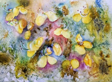 Painting titled "Acácia Imperial" by Solange Esposito (SEsposito), Original Artwork, Watercolor