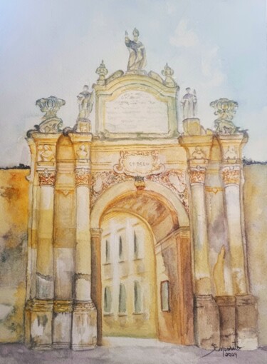 Pintura intitulada "Porta San Biagio -…" por Solange Esposito (SEsposito), Obras de arte originais, Aquarela