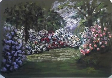Painting titled "Jardim Florido" by Solange Esposito (SEsposito), Original Artwork, Pastel