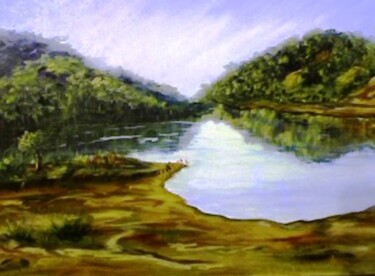Malarstwo zatytułowany „Lago in Vitoria” autorstwa Solange Esposito (SEsposito), Oryginalna praca, Olej