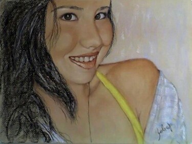 Desenho intitulada "Ana Carolina" por Solange Esposito (SEsposito), Obras de arte originais, Pastel