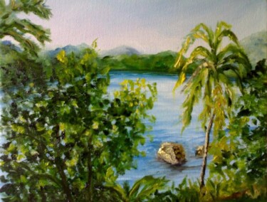 Pintura intitulada "Spiaggia Enseada -…" por Solange Esposito (SEsposito), Obras de arte originais, Óleo