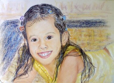 Dibujo titulada "Ana Laura" por Solange Esposito (SEsposito), Obra de arte original, Pastel