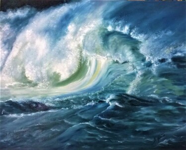 Peinture intitulée "Mar Revolto" par Solange Esposito (SEsposito), Œuvre d'art originale, Huile
