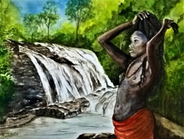 Pintura intitulada "Mãe d'Água" por Solange Esposito (SEsposito), Obras de arte originais, Aquarela