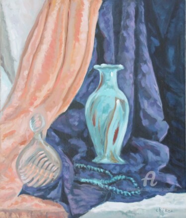 Картина под названием "Flacon de parfum, v…" - Chéker, Подлинное произведение искусства, Масло Установлен на Деревянная рама…
