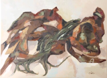 제목이 "Sans Titre N°2 Séri…"인 미술작품 Chéker로, 원작, 기름 나무 들것 프레임에 장착됨