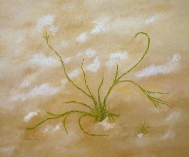 Peinture intitulée "sable-et-algues-ver…" par Solange Palacios Dupont, Œuvre d'art originale, Huile