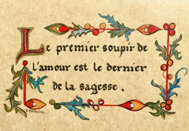 Painting titled "le premier soupir d…" by Solange Palacios Dupont, Original Artwork, Tempera
