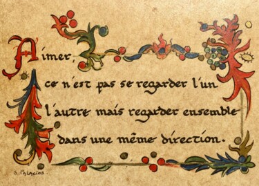 Malerei mit dem Titel "Aimer ce n'est pas…" von Solange Palacios Dupont, Original-Kunstwerk, Tempera