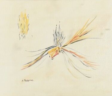 Peinture intitulée "" Flamme" variation…" par Solange Palacios Dupont, Œuvre d'art originale, Huile Monté sur Châssis en bois