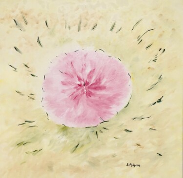 Peinture intitulée "fleur de rose , ROS…" par Solange Palacios Dupont, Œuvre d'art originale, Huile Monté sur Châssis en bois