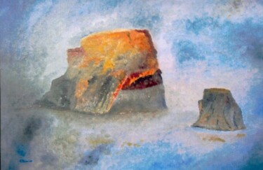 Peinture intitulée "Pierres de feu" par Solange Palacios Dupont, Œuvre d'art originale
