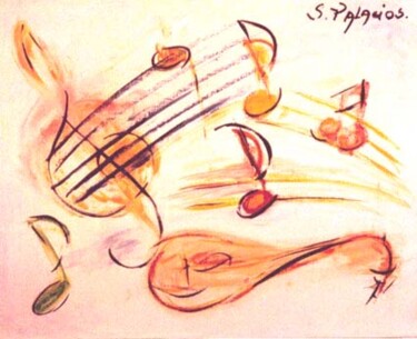 Peinture intitulée "la musique" par Solange Palacios Dupont, Œuvre d'art originale