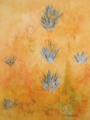 Malerei mit dem Titel "la cantate : 'iris" von Solange Palacios Dupont, Original-Kunstwerk