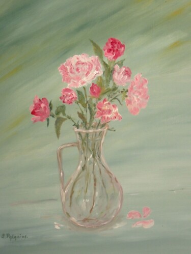 Peinture intitulée "roses du jardin de…" par Solange Palacios Dupont, Œuvre d'art originale