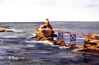 Malerei mit dem Titel "" le rocher de la V…" von Solange Palacios Dupont, Original-Kunstwerk