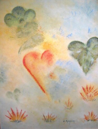 Peinture intitulée "le coeur louange" par Solange Palacios Dupont, Œuvre d'art originale