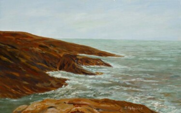 Peinture intitulée ""La côte sauvage pr…" par Solange Palacios Dupont, Œuvre d'art originale