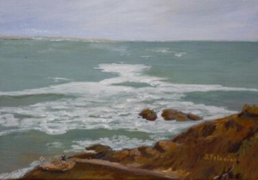 Peinture intitulée "La côte sauvage  Fi…" par Solange Palacios Dupont, Œuvre d'art originale
