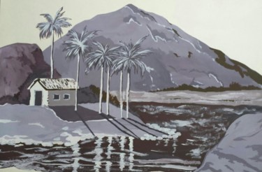 Pintura intitulada "O Casarão" por Solange Máxima, Obras de arte originais, Guache