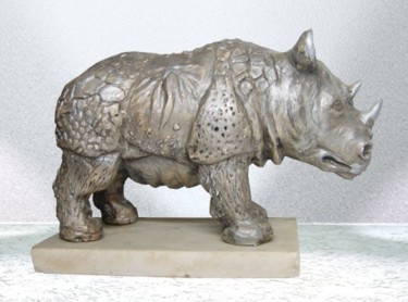 Скульптура под названием "носорог" - Solby, Подлинное произведение искусства