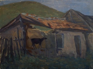 Картина под названием "On the ruins" - Andrey Soldatenko, Подлинное произведение искусства, Масло