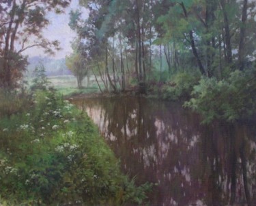 Painting titled "Quiet Place" by Andrey Soldatenko, Original Artwork, Oil