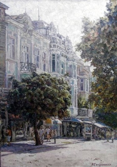 Картина под названием "Summer day in Varna" - Andrey Soldatenko, Подлинное произведение искусства, Масло