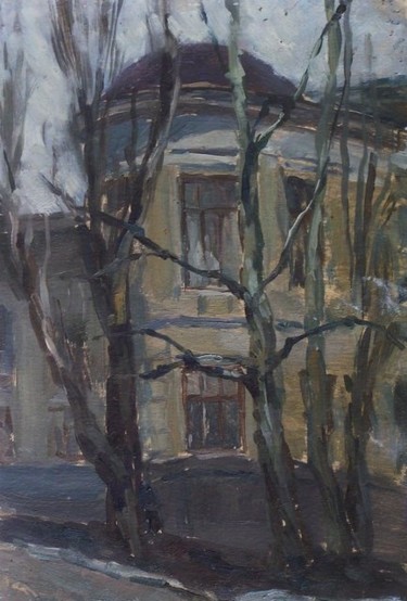 Painting titled "April" by Andrey Soldatenko, Original Artwork, Oil