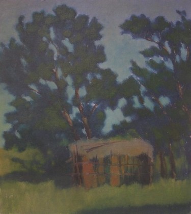 Картина под названием "In the woods. Moose…" - Andrey Soldatenko, Подлинное произведение искусства, Масло