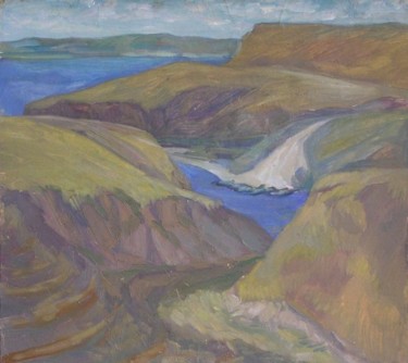 Painting titled "Coast" by Andrey Soldatenko, Original Artwork, Oil
